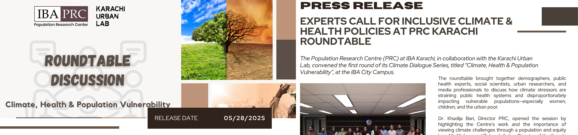 Experts Call for Inclusive Climate & Health Policies at PRC Karachi Roundtable